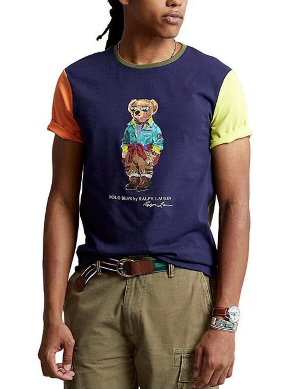 Polo Ralph Lauren Bear Colorblock T-Shirt Men Large Hiker Expedition Voyager S